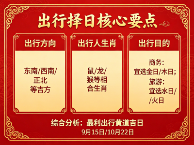 出行择日要领
